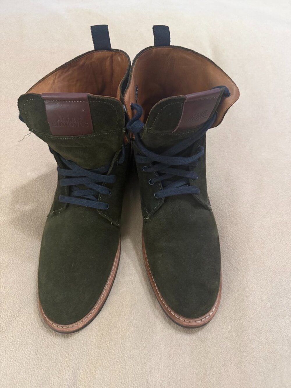 MEN'S GREEN SUEDE ALLEN EDMONDS SHOES SIZE 12D